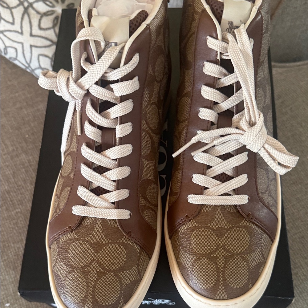 Coach khaki/SaddleMonogram Low-Top Sneaker with Cream Sole - Picture 4 of 5